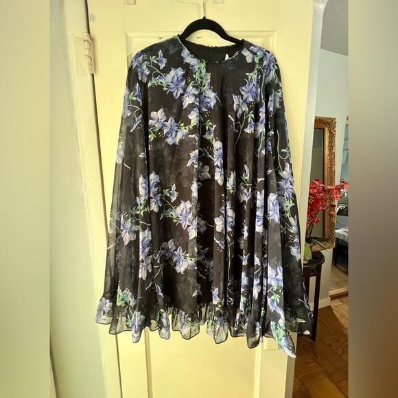 NWT Ieena for MAC DUGGAL Floral Cape Mini Shift Dress 4 - Picture 10 of 16